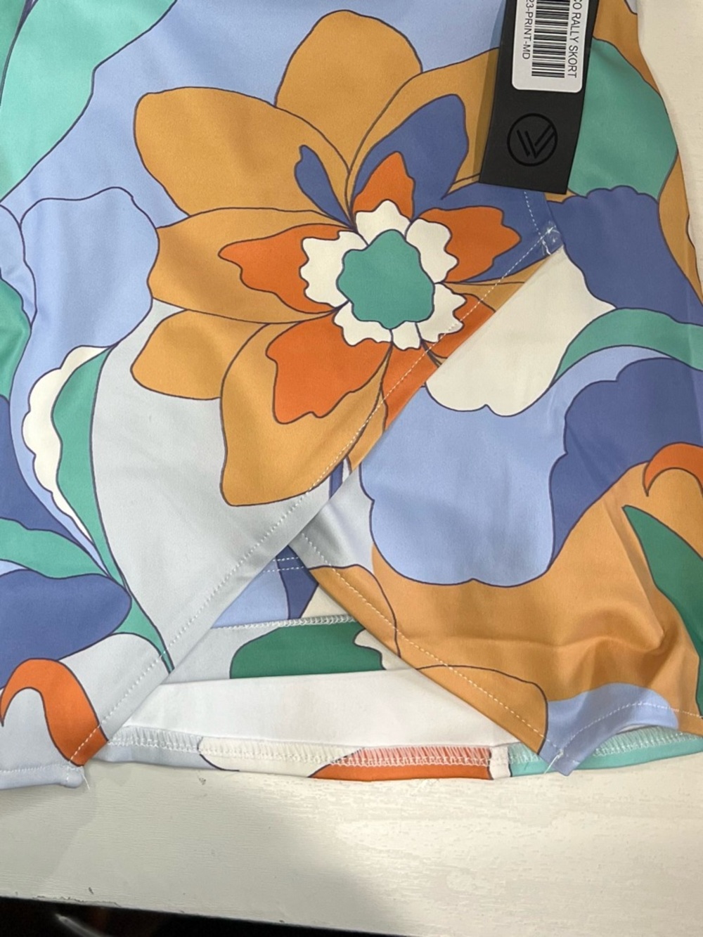 Savvi Floral Print Tennis Pickleball Skort Size Medium- Blue, Teal & Orange - Picture 5 of 8
